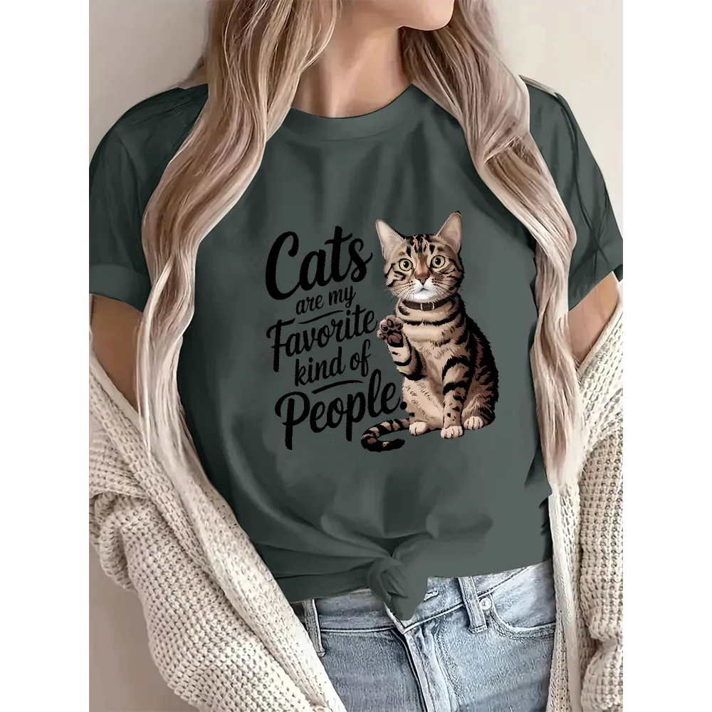Cute Cat Women’s Cotton T-shirts