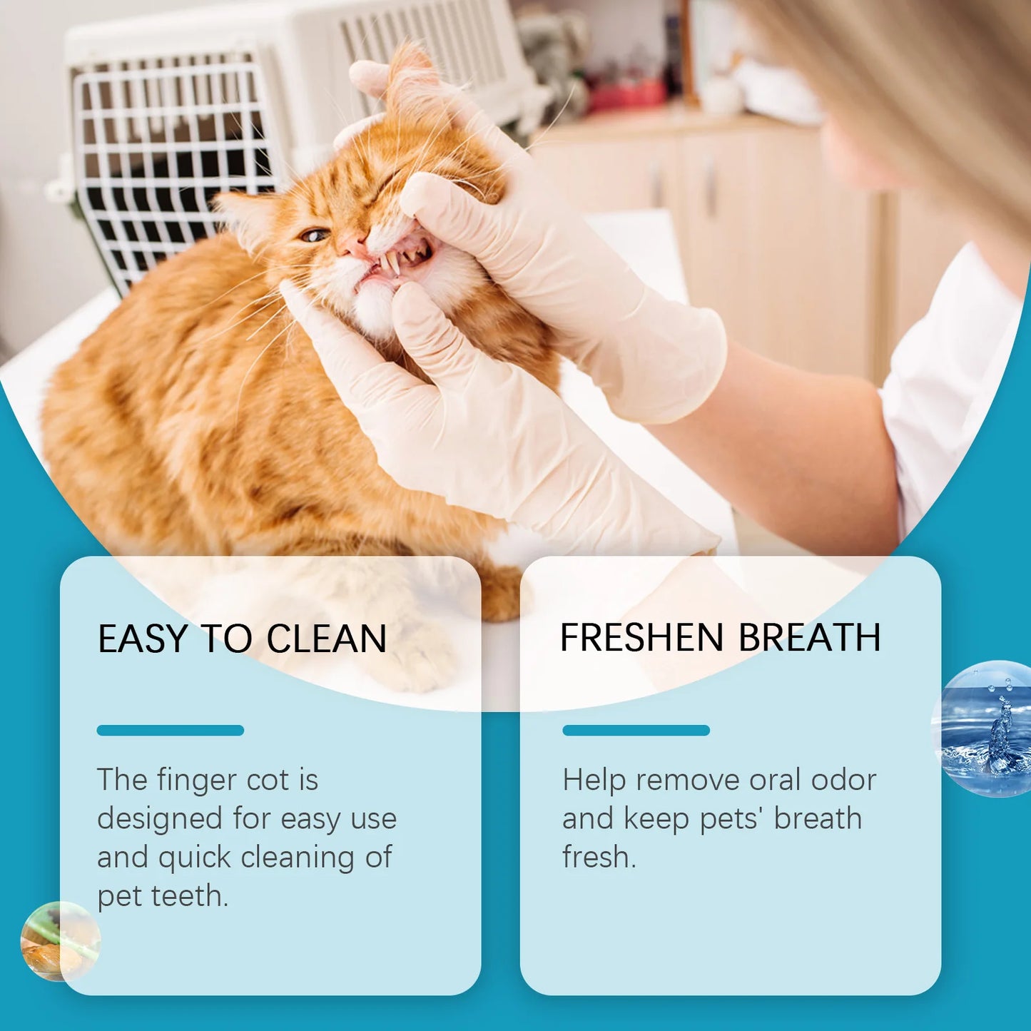 Yegbong 50pcs Pet Dental Care Finger Wipes