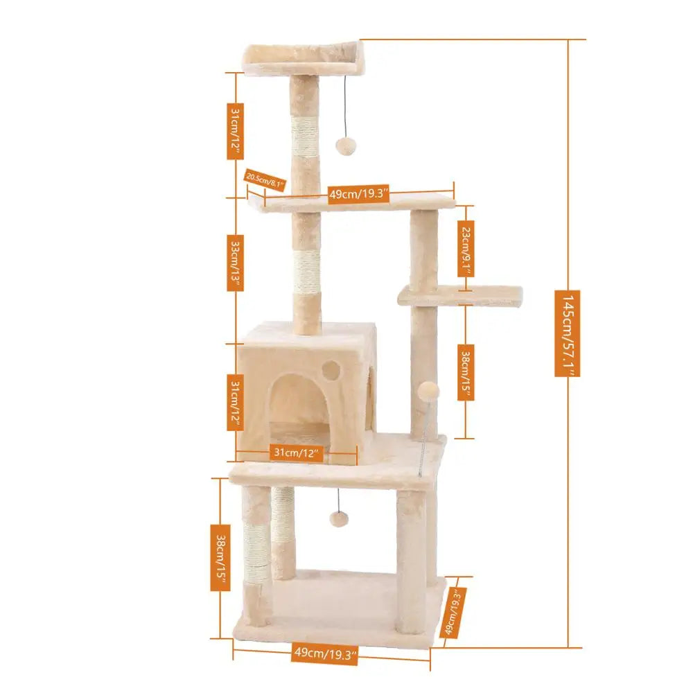 Cat Tree House Tower With Scratching Post