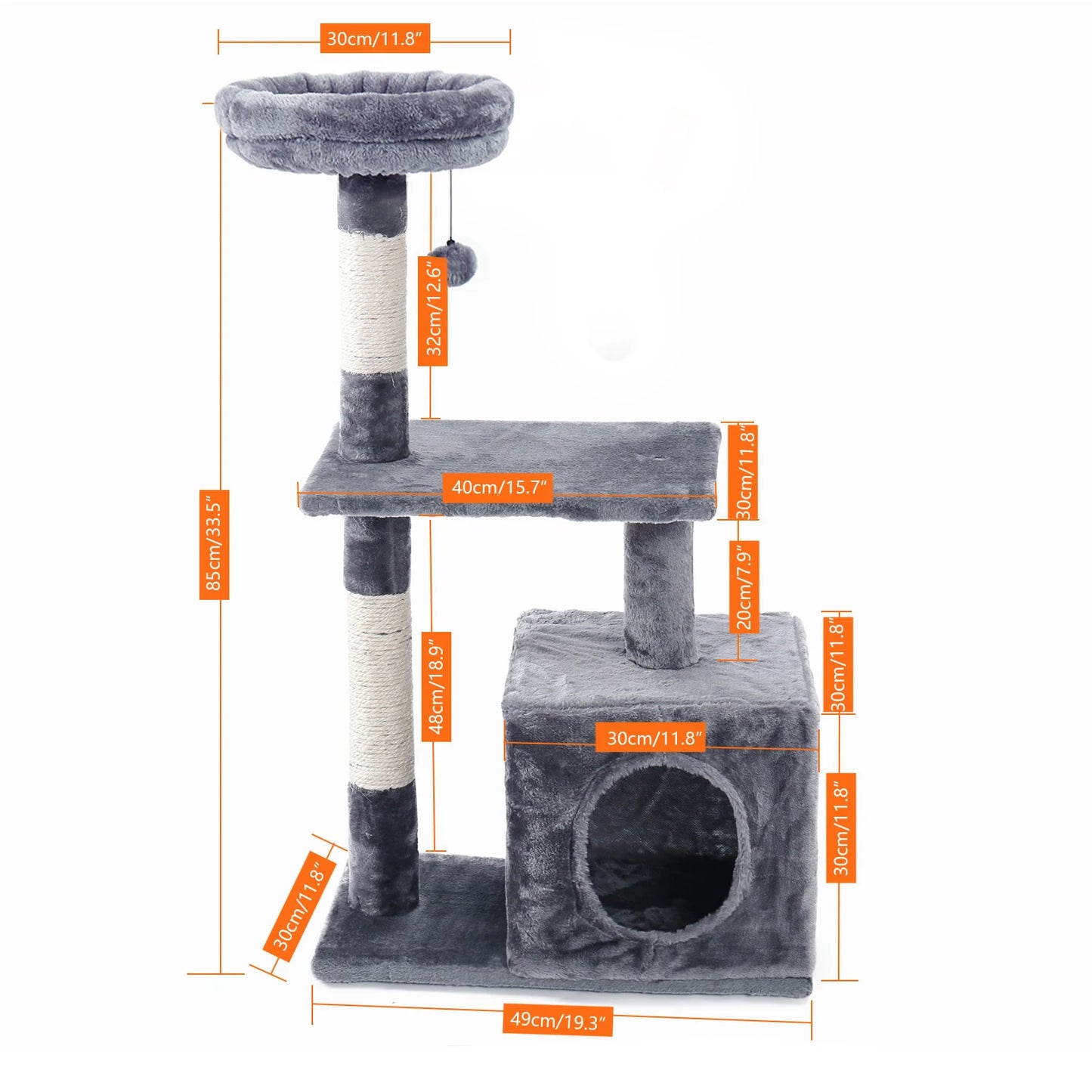 Cat Tree House Tower With Scratching Post