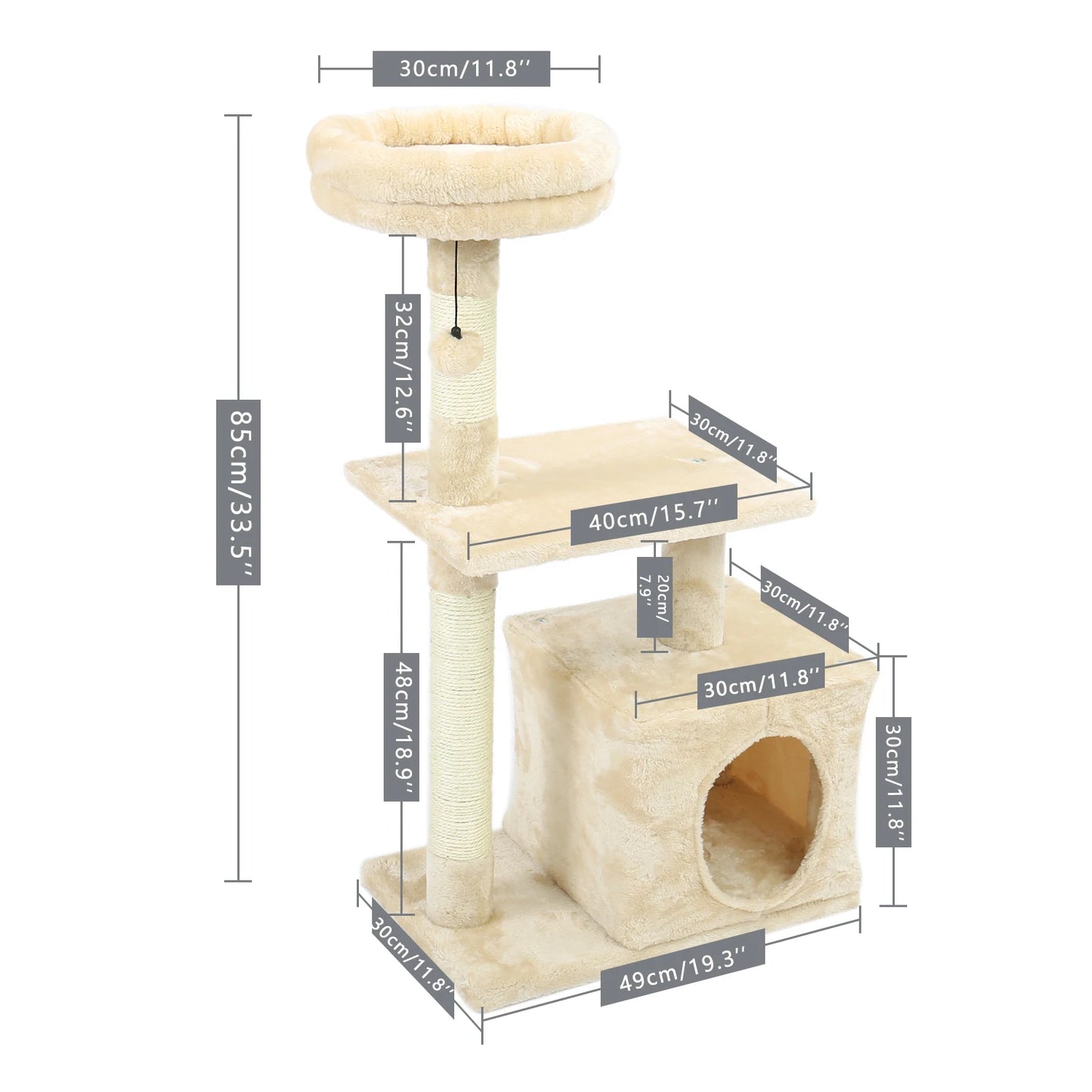 Cat Tree House Tower With Scratching Post