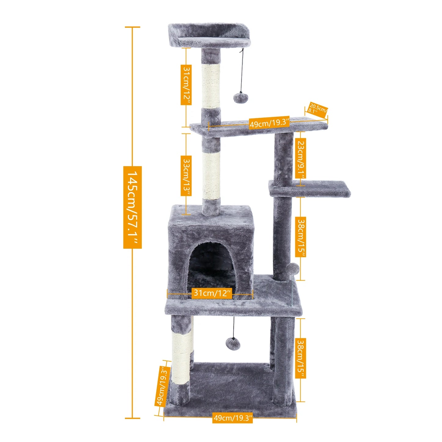 Cat Tree House Tower With Scratching Post