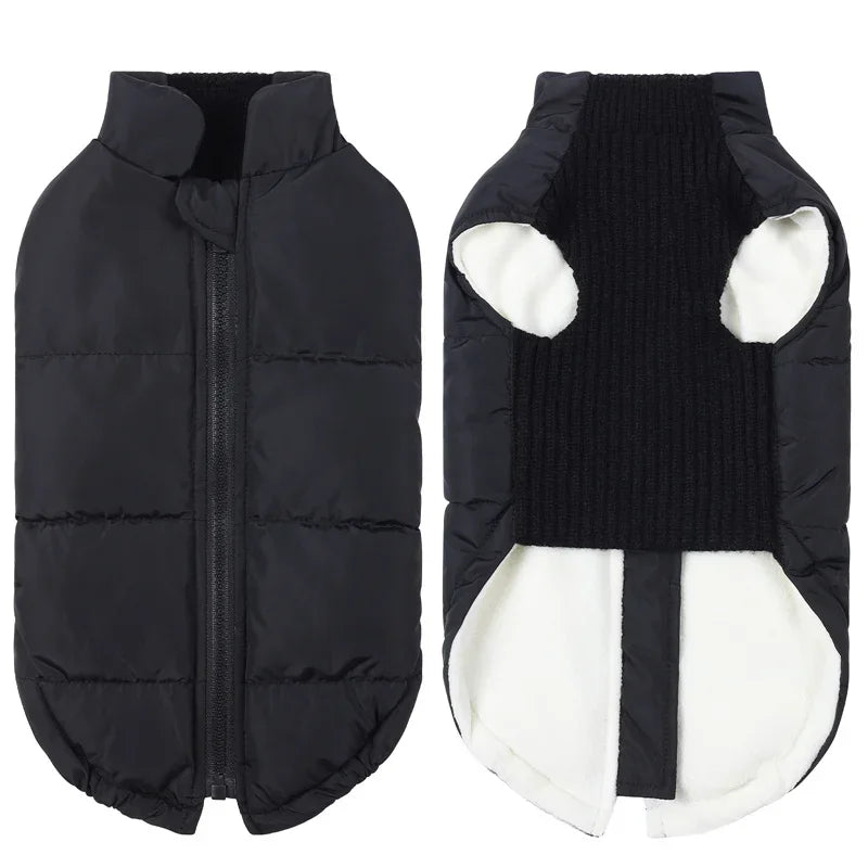 Dog Warm Cotton Coats Back Zipper Windproof for Small Medium Large Dogs Poodle French Bulldog Labrador Outfits