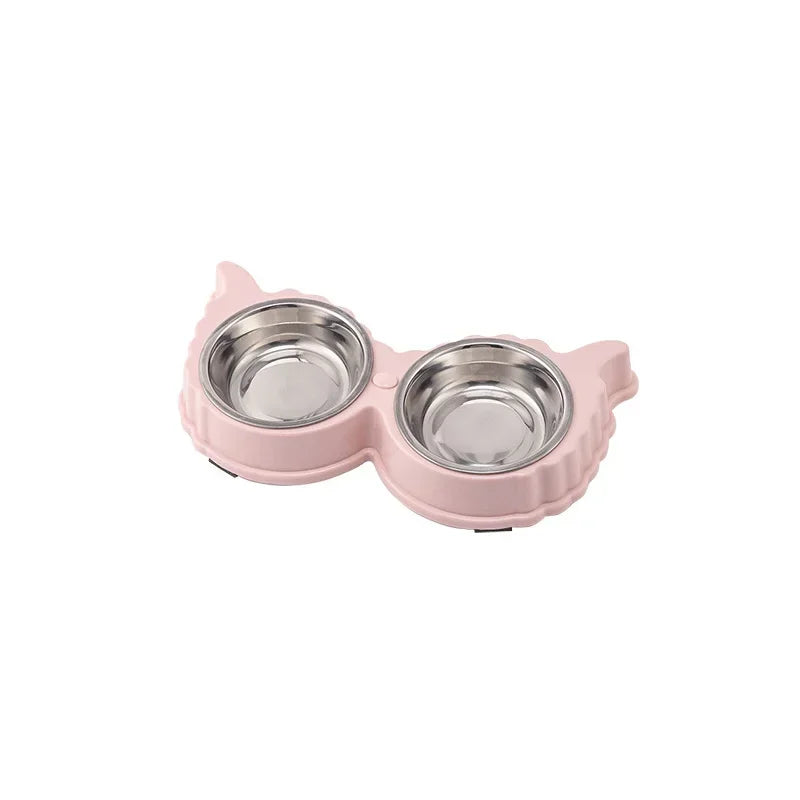 Pet Cute Plastic Food Water Bowls for Cats Dog