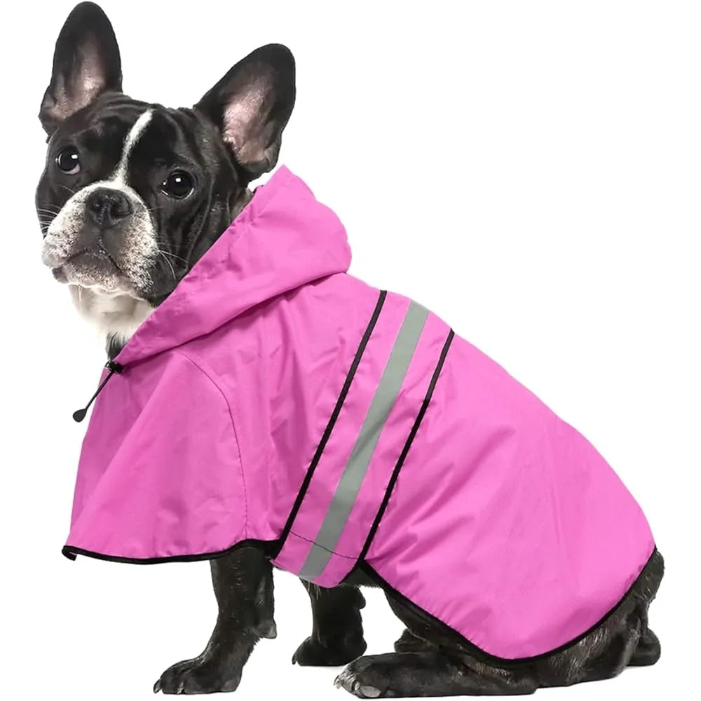 Reflective Adjustable Pet Poncho Jacket Hooded Rain Gear Small Medium Large Dogs
