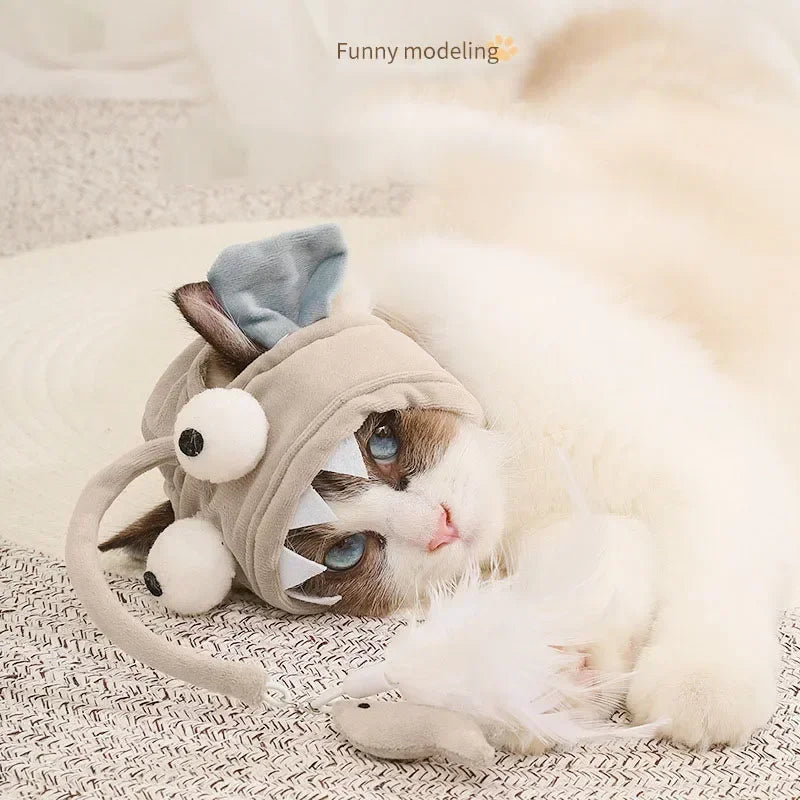 Kitten Fishing Headdress Hat