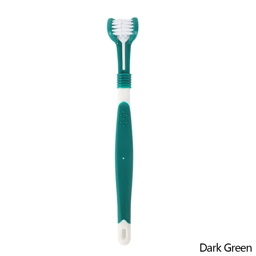 Three Sided Pet Toothbrush for Dogs and Cats
