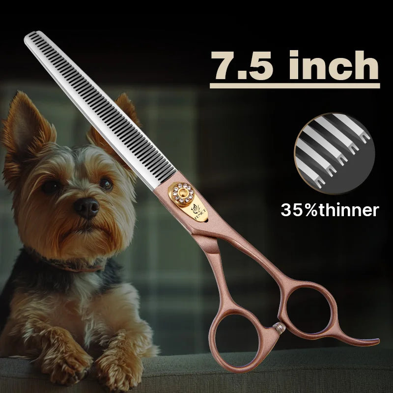 Fenice High-grade 7.5inch JP440C Steel Special pet grooming, Thinning rate 35%, Shipping From USA