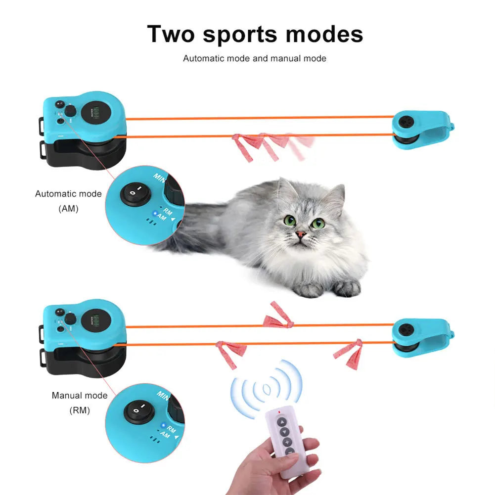Interactive Cat Toy for Exercise and Mental Stimulation Adjustable Speed for Bored Kitten & Puppy Play