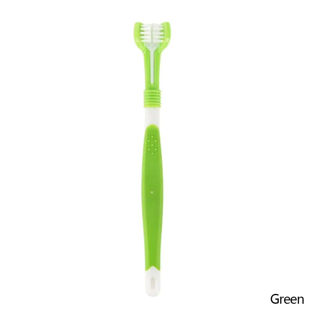 Three Sided Pet Toothbrush for Dogs and Cats