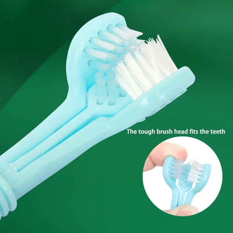 Three Sided Pet Toothbrush for Dogs and Cats