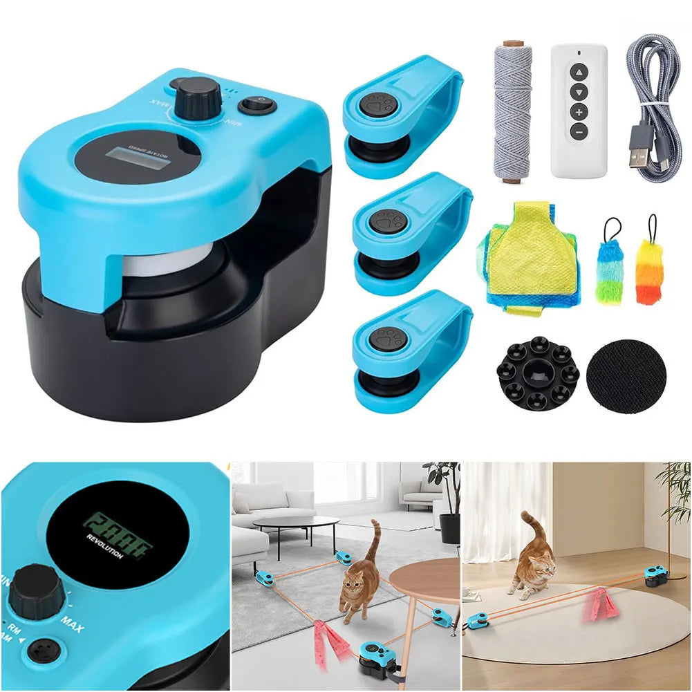Interactive Cat Toy for Exercise and Mental Stimulation Adjustable Speed for Bored Kitten & Puppy Play