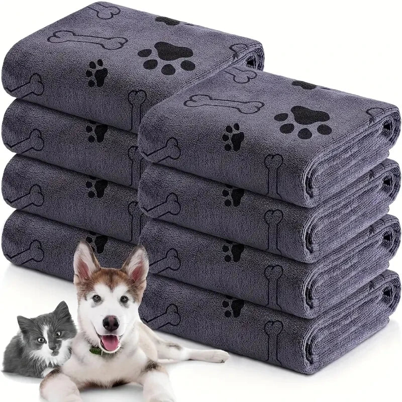 2pcs Soft Microfiber Bath & Grooming Towels For Dogs