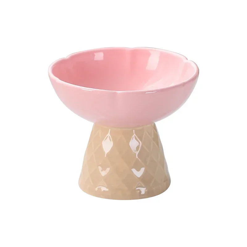 Cat Raised Ceramic Drinking Eating Bowl