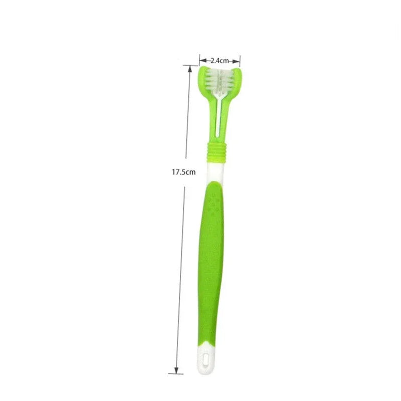 Three Sided Pet Toothbrush for Dogs and Cats