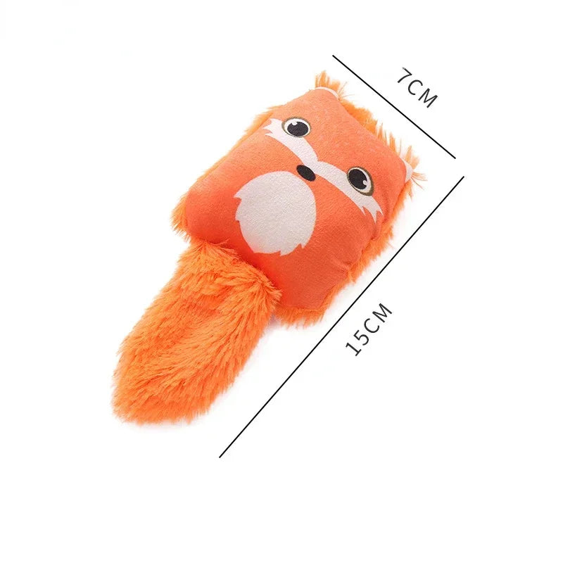 Cartoon fox shaped cat toy cute little raccoon squirrel nibbling toy