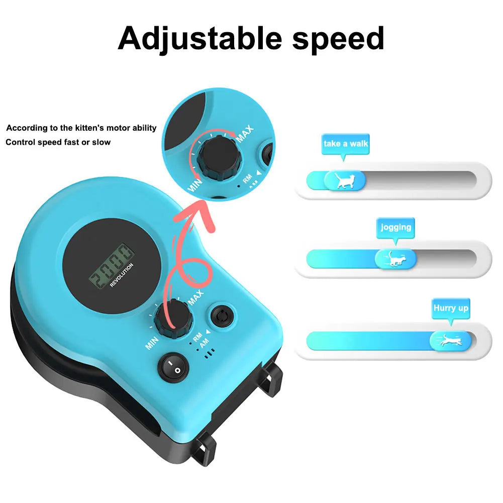 Interactive Cat Toy for Exercise and Mental Stimulation Adjustable Speed for Bored Kitten & Puppy Play