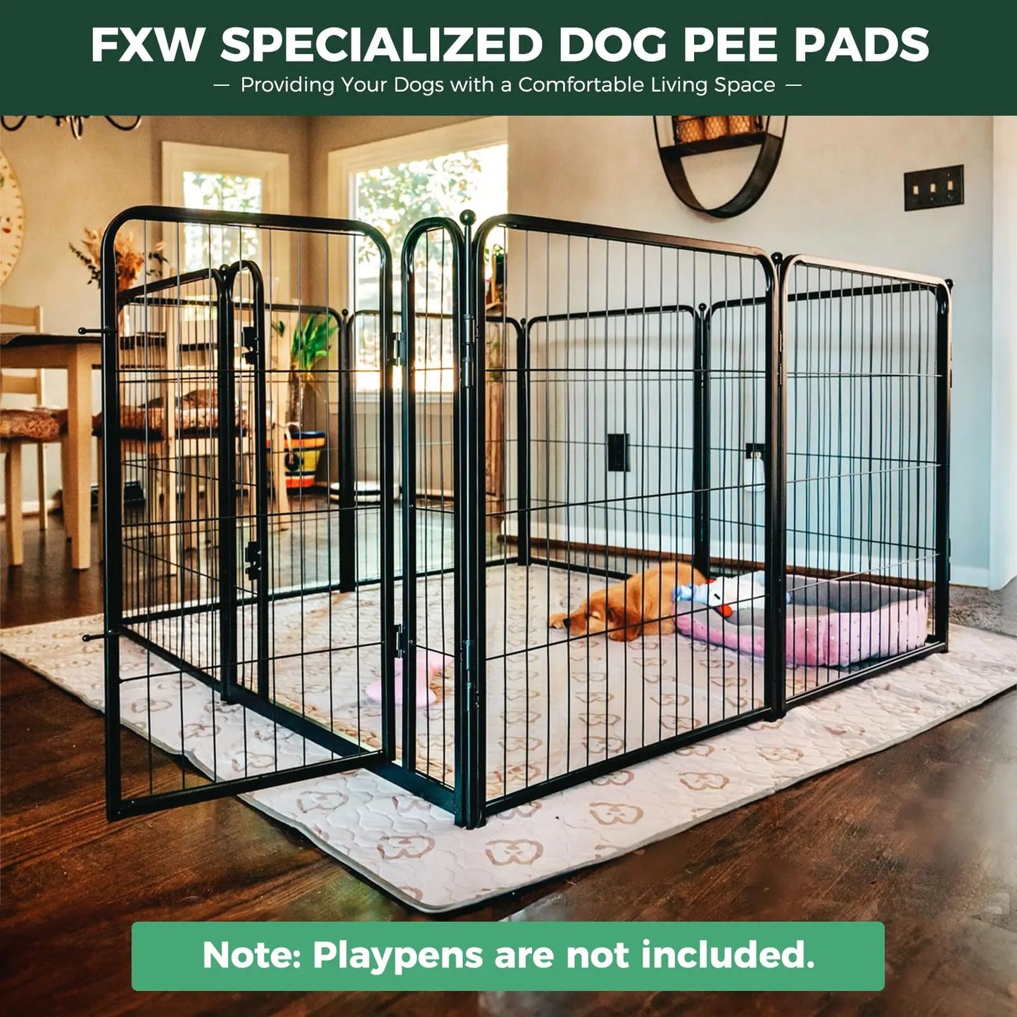 FXW Washable Pee Pads for Dogs, Puppy ,Super Absorbent for Crate, Training,