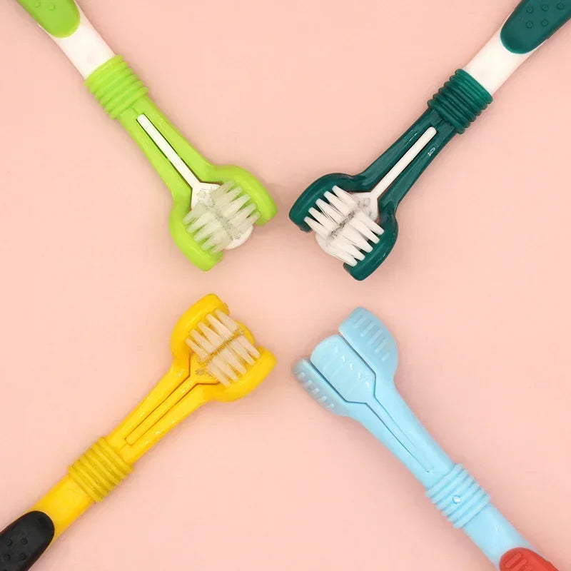 Three Sided Pet Toothbrush for Dogs and Cats