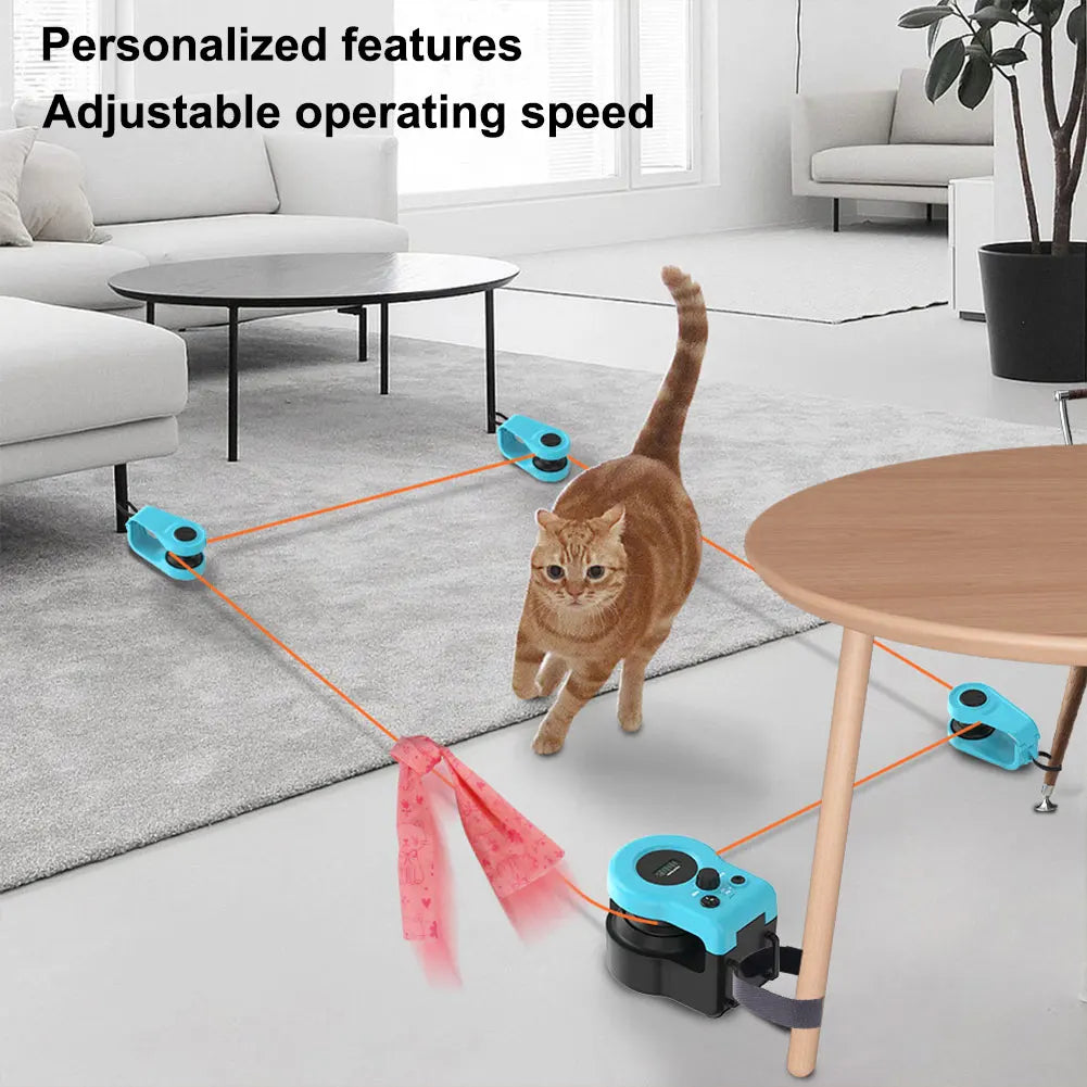 Interactive Cat Toy for Exercise and Mental Stimulation Adjustable Speed for Bored Kitten & Puppy Play