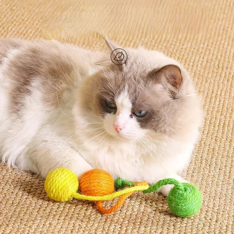 Cat Hanging Sisal Ball, Relieve Boredom, Chewing Scratching Toy