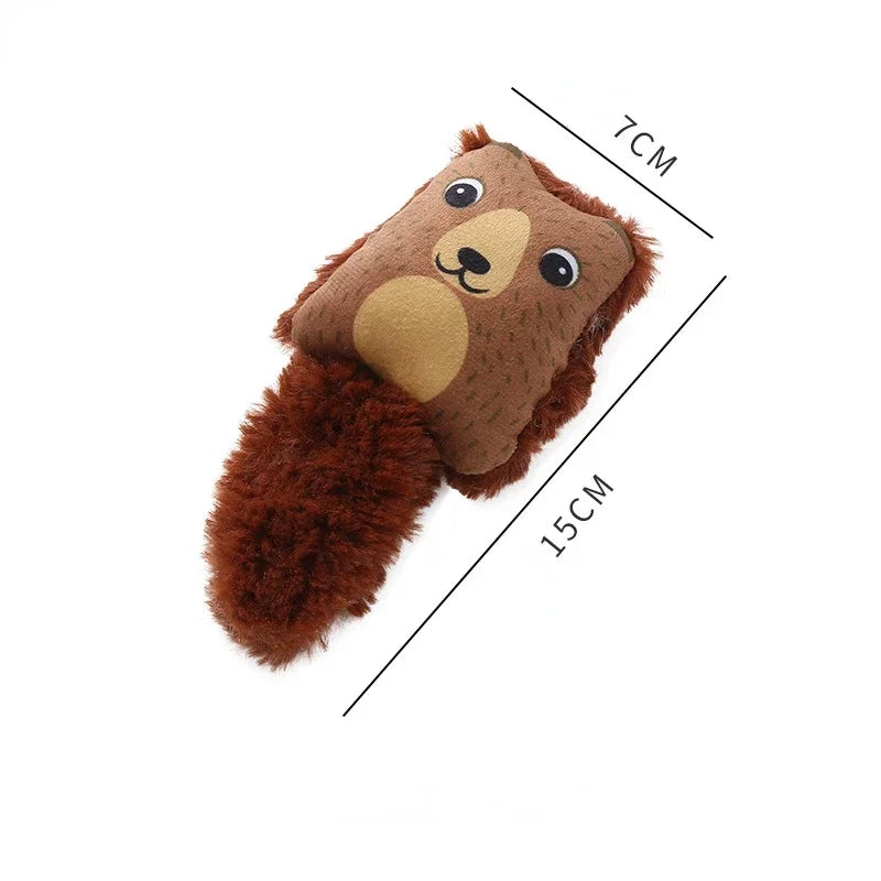 Cartoon fox shaped cat toy cute little raccoon squirrel nibbling toy