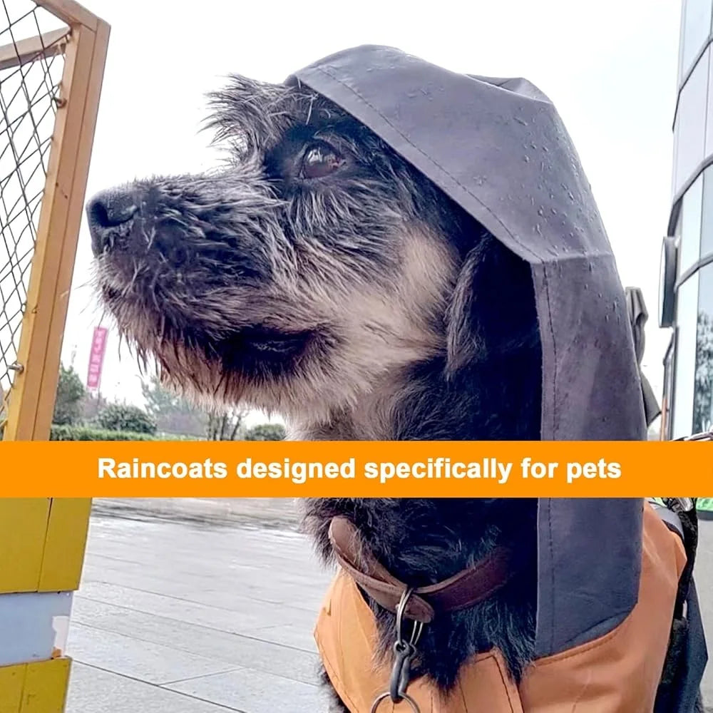 Breathable Reflective Dog Raincoat Waterproof Adjustable Reflective Hooded Jacket Outdoor Activities