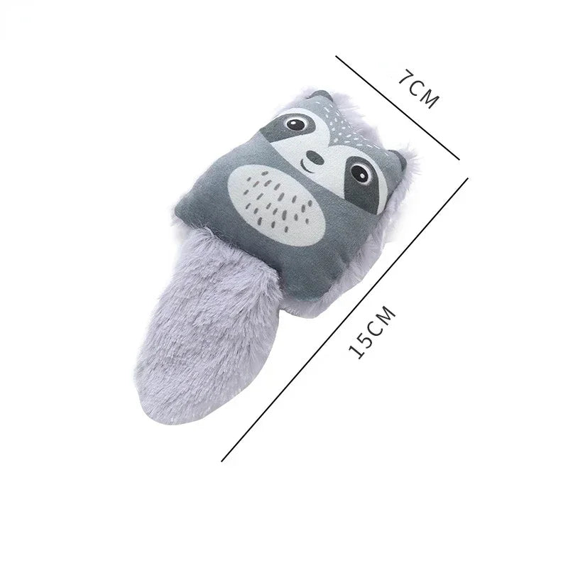 Cartoon fox shaped cat toy cute little raccoon squirrel nibbling toy