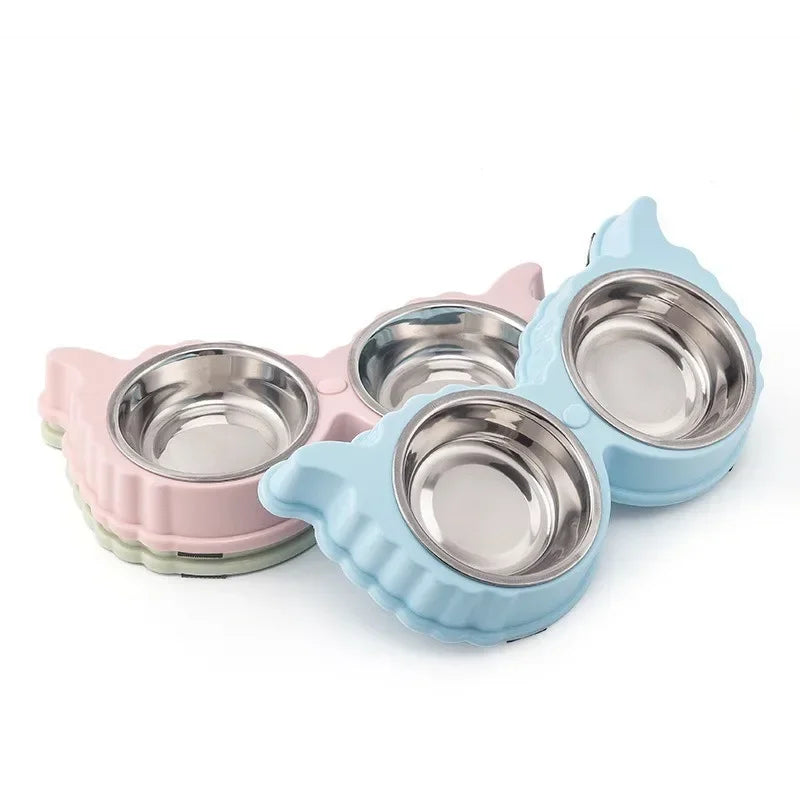 Pet Cute Plastic Food Water Bowls for Cats Dog