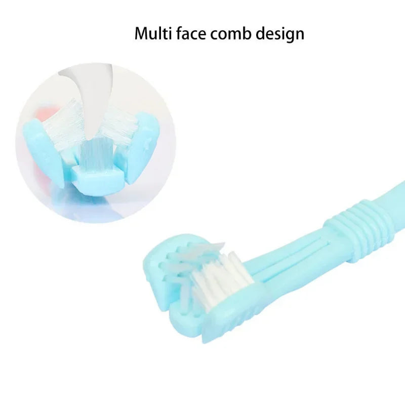 Three Sided Pet Toothbrush for Dogs and Cats