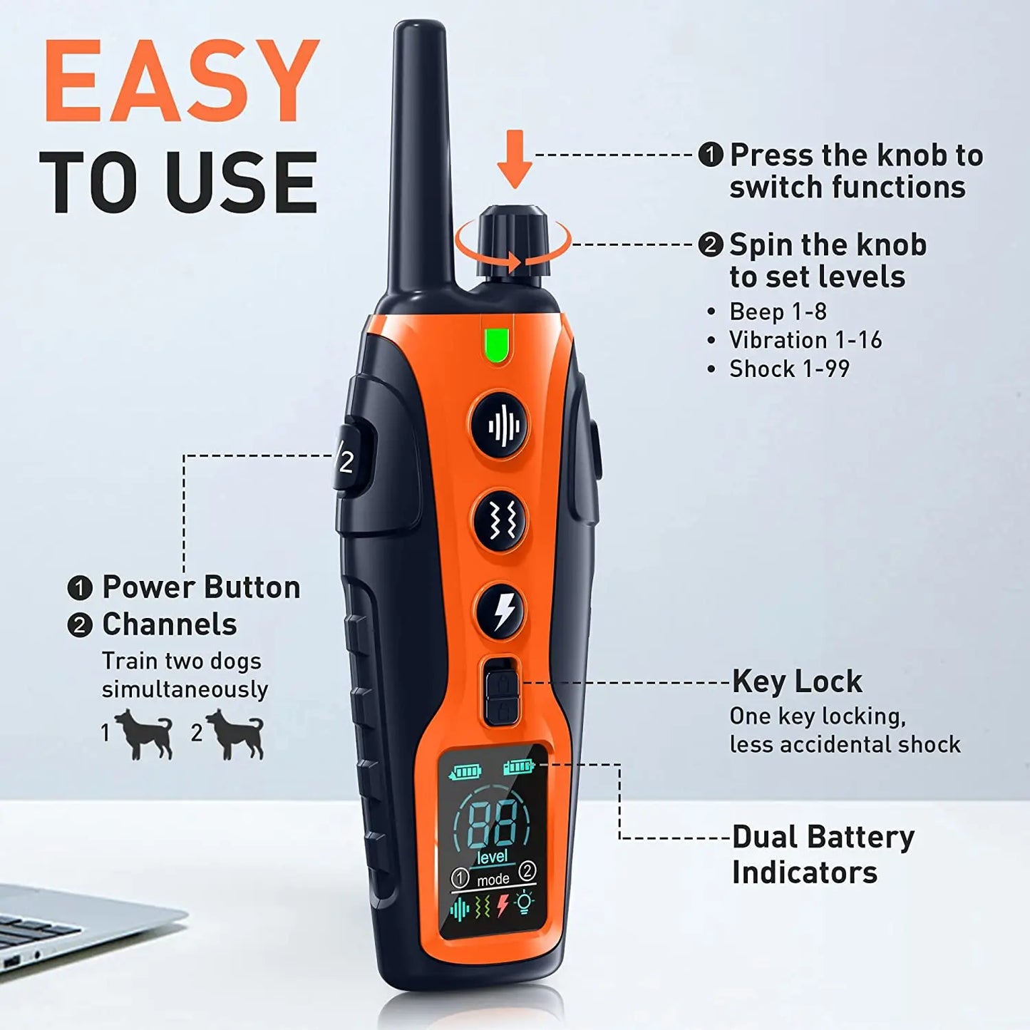 Dog Training Collar, 3300ft Range