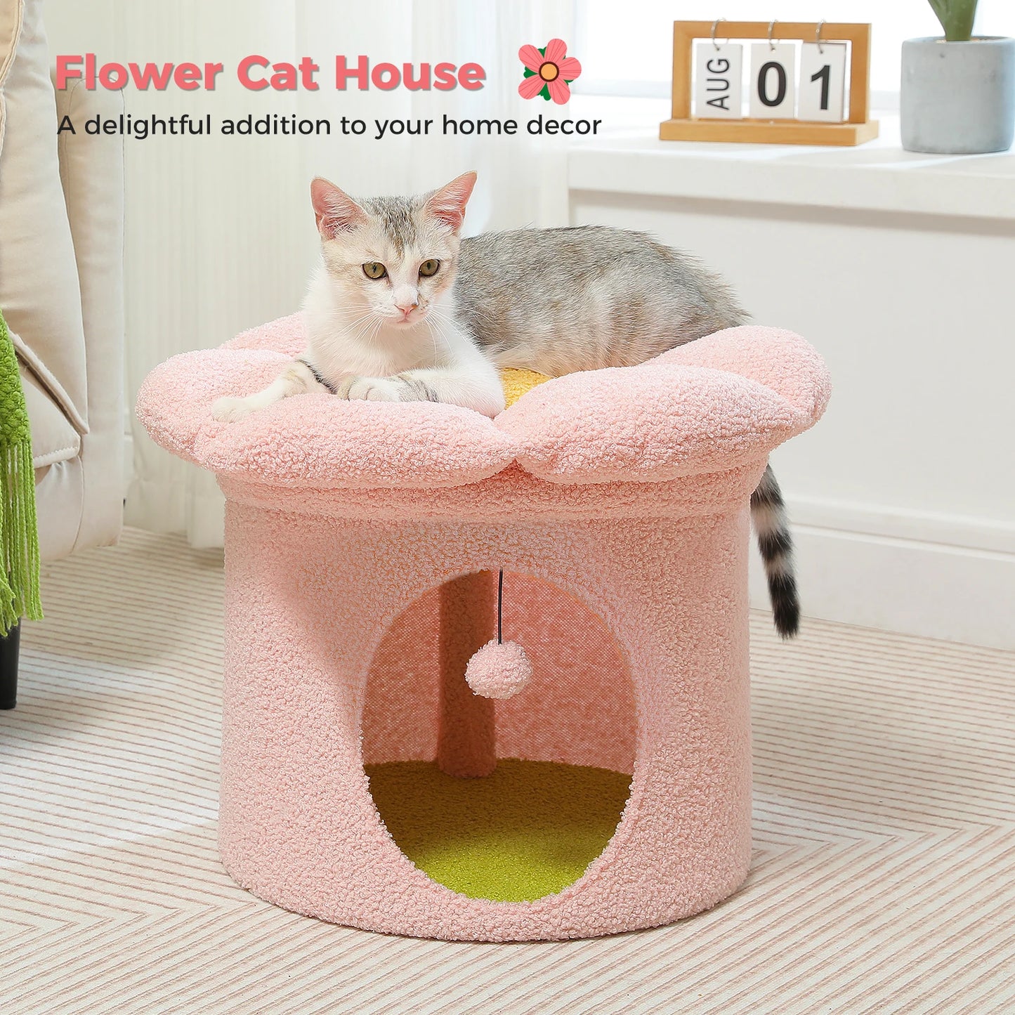 Cute Cat Cave Cat Hideaway, Indoor Cat House Condo