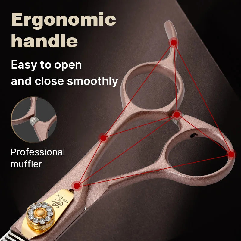 Fenice High-grade 7.5inch JP440C Steel Special pet grooming, Thinning rate 35%, Shipping From USA