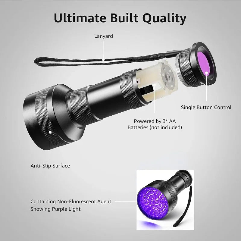 100/51/21 LED UV Flashlight Black Light Pet Urine Detector