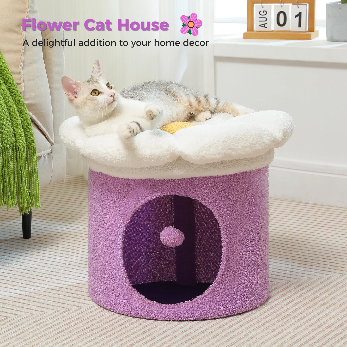 Cute Cat Cave Cat Hideaway, Indoor Cat House Condo