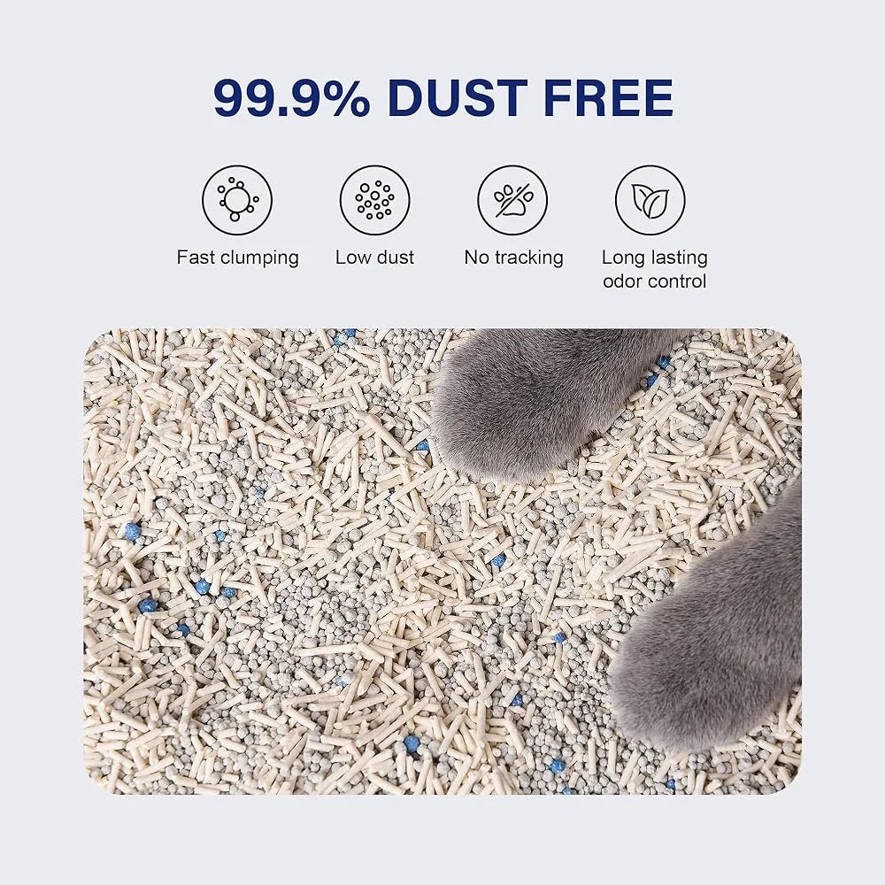 Cat Litter Tofu Pellets Quick Clumping Low Dust 24lbs Vacuum-Sealed
