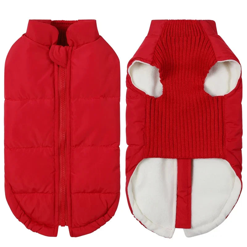 Dog Warm Cotton Coats Back Zipper Windproof for Small Medium Large Dogs Poodle French Bulldog Labrador Outfits