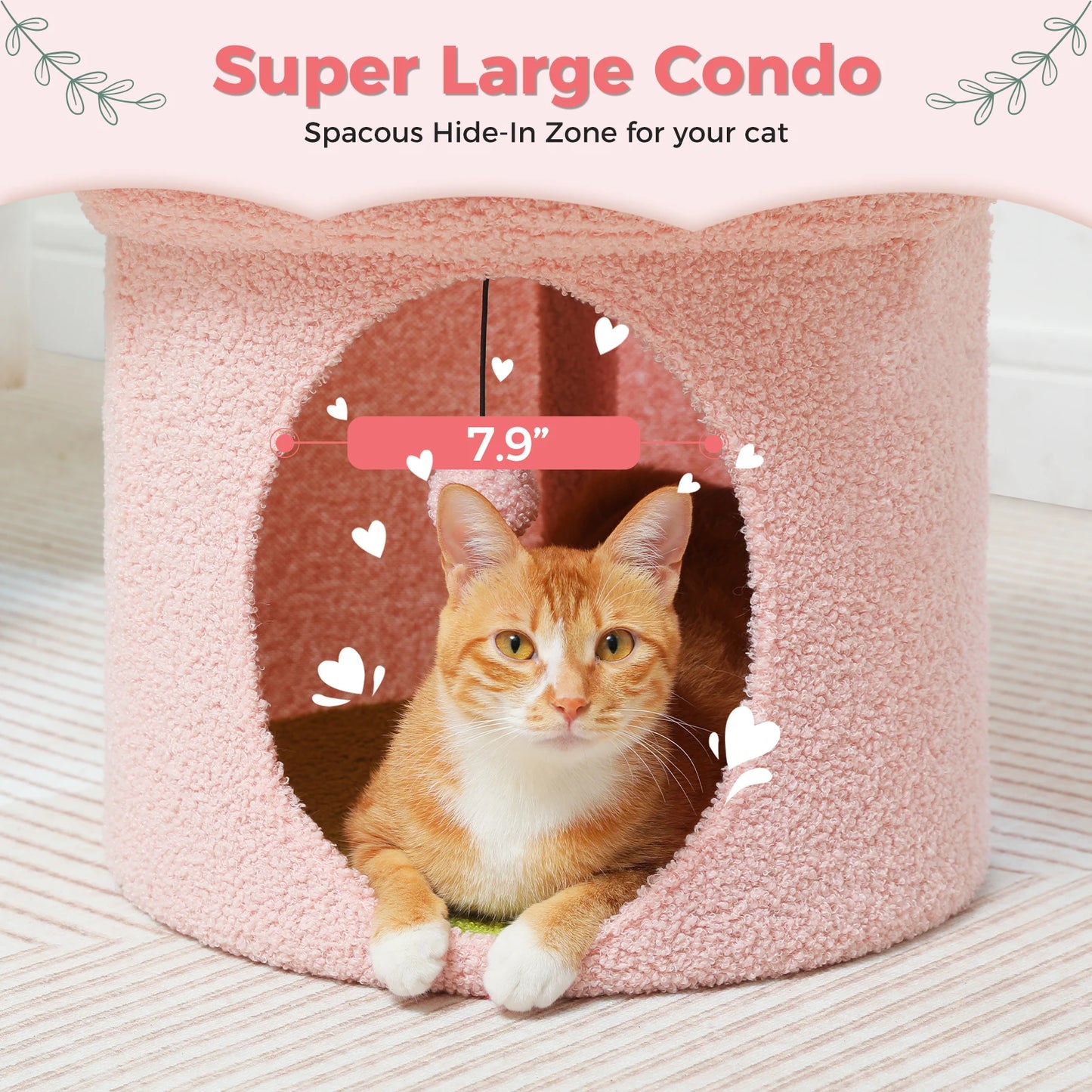 Cute Cat Cave Cat Hideaway, Indoor Cat House Condo