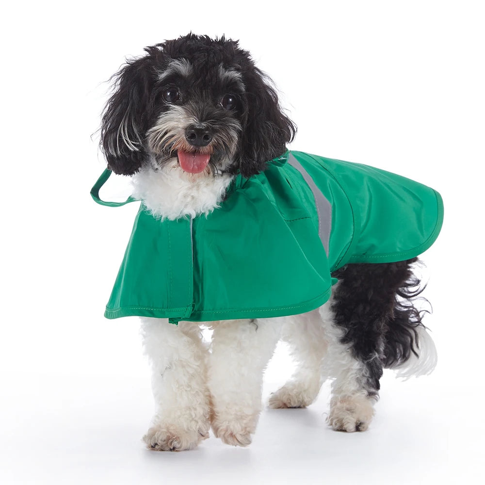 Fashionable Reflective Cute Dog Raincoat Hooded Waterproof Jacket