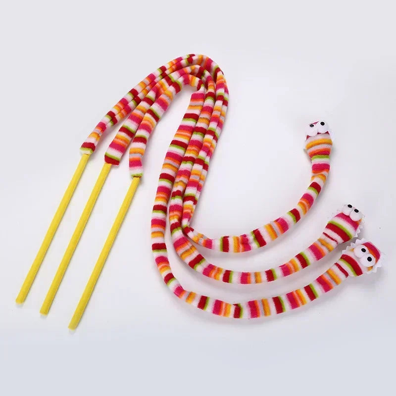 Creative Rainbow Snake Kitten Interactive Toy