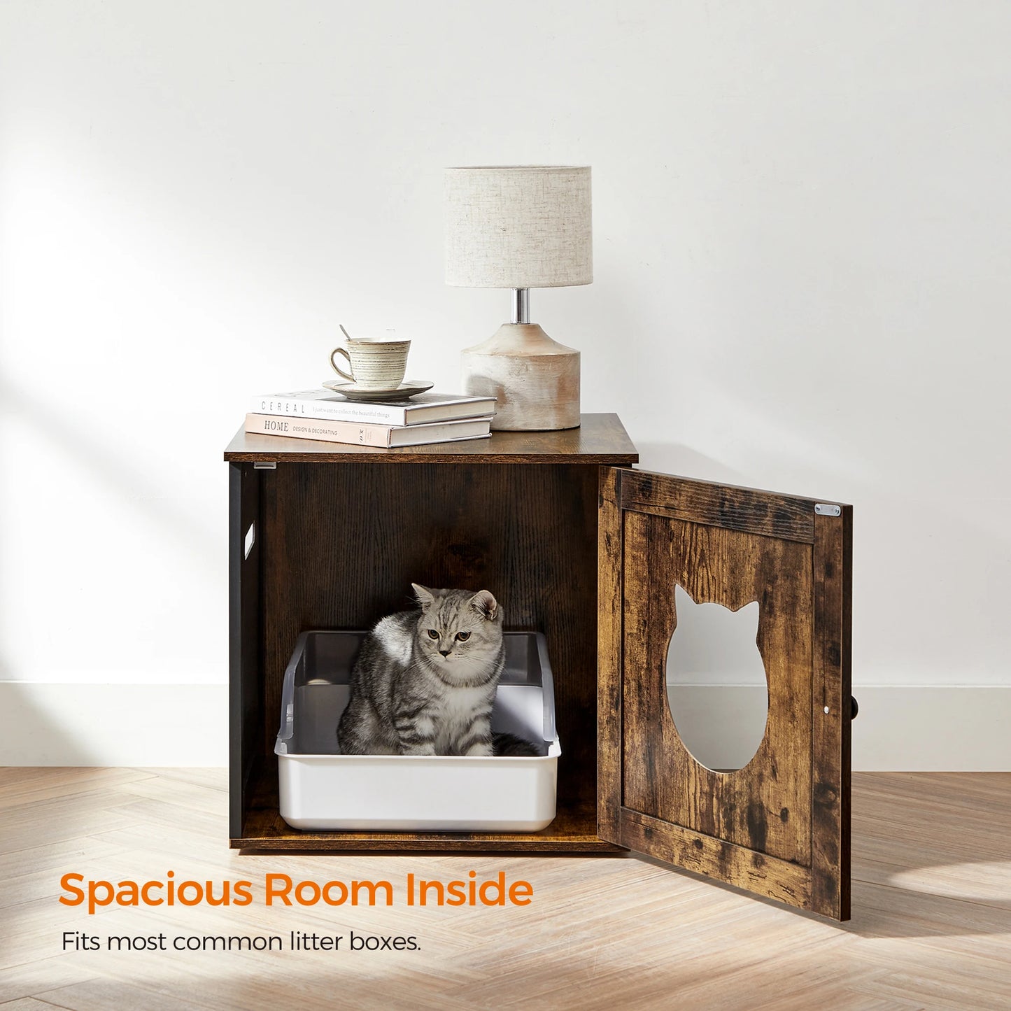 Hidden Litter Box Enclosure Cabinet with Single Door