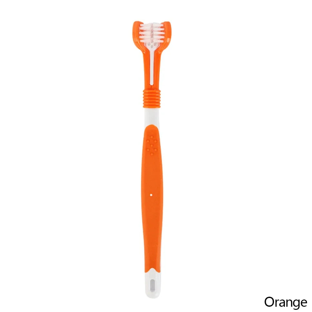 Three Sided Pet Toothbrush for Dogs and Cats