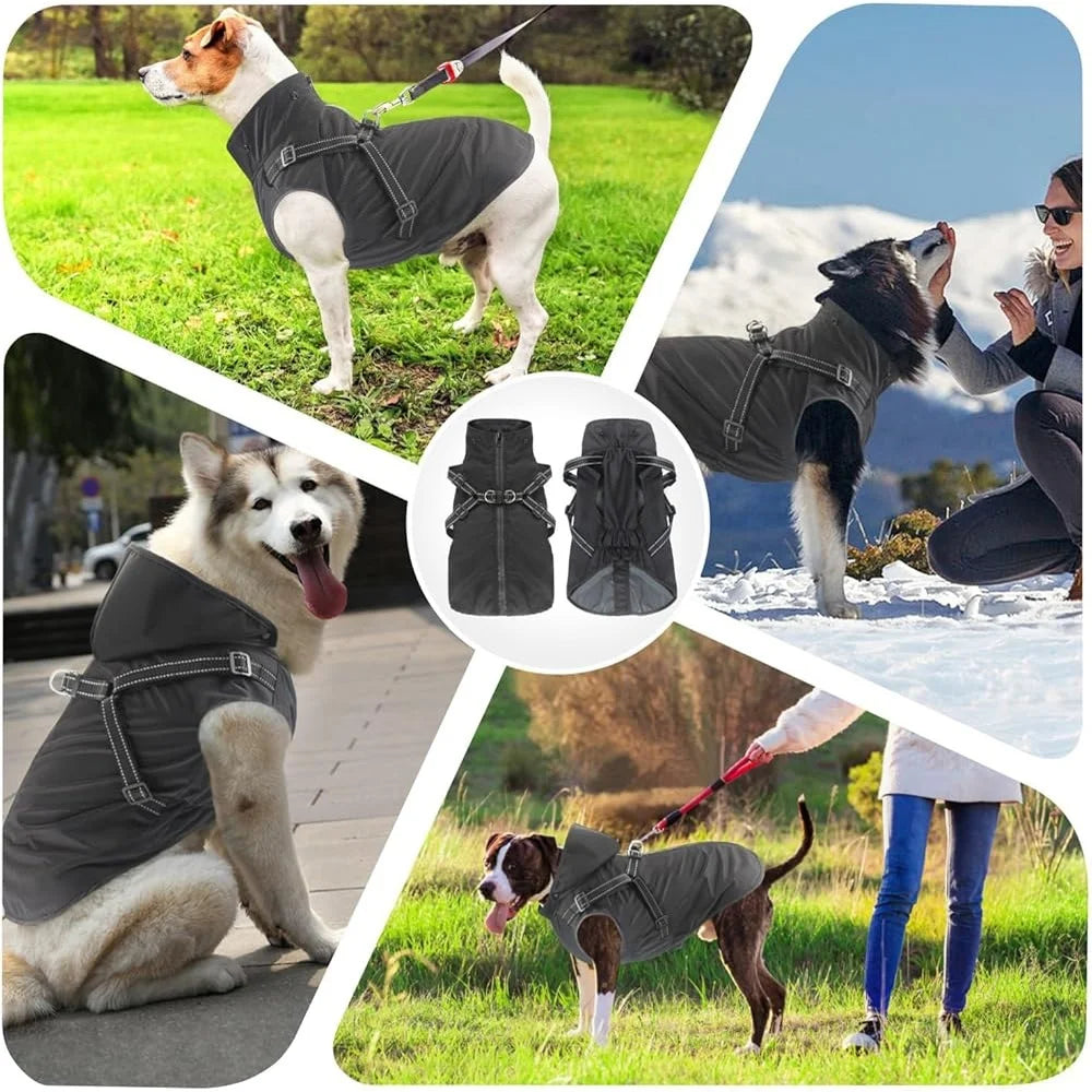 Reflective Waterproof Dog Raincoat Adjustable Hooded Easy Wear Rain Gear