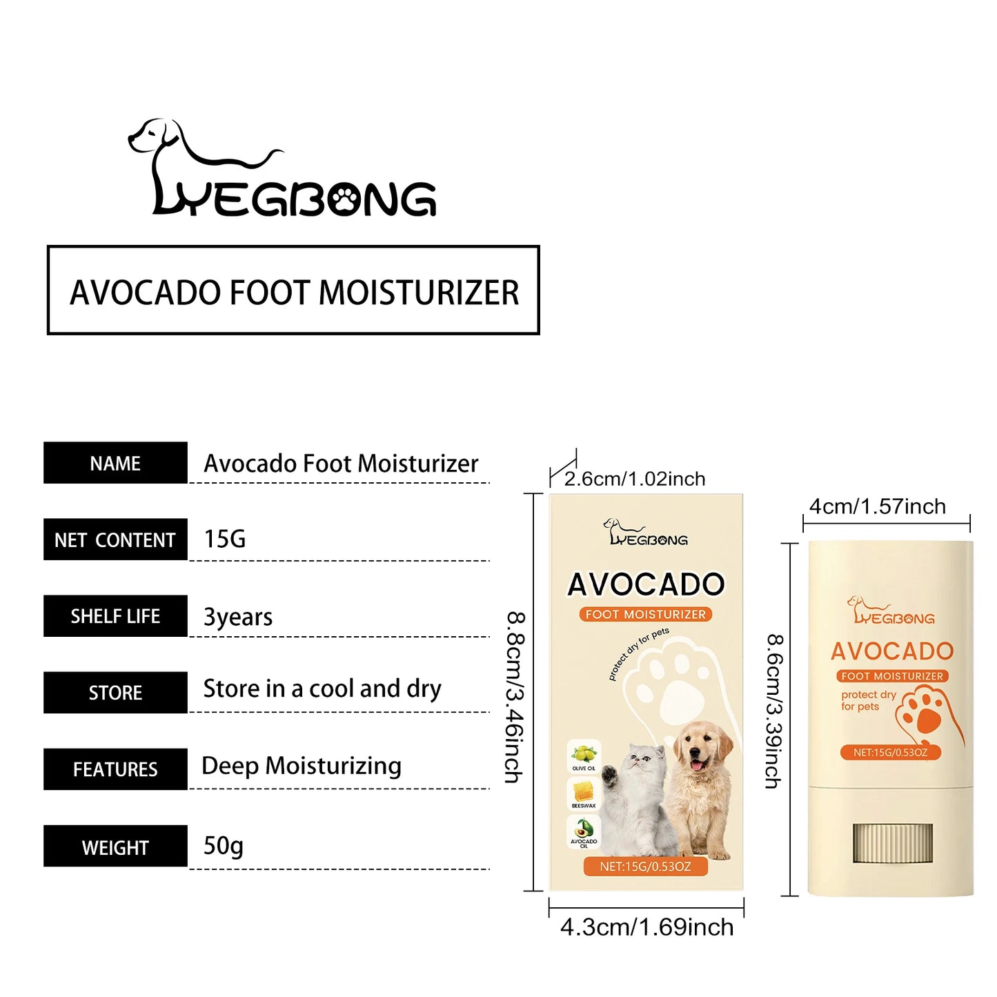 Yegbong 15g Cat Dog Paw Care Balm