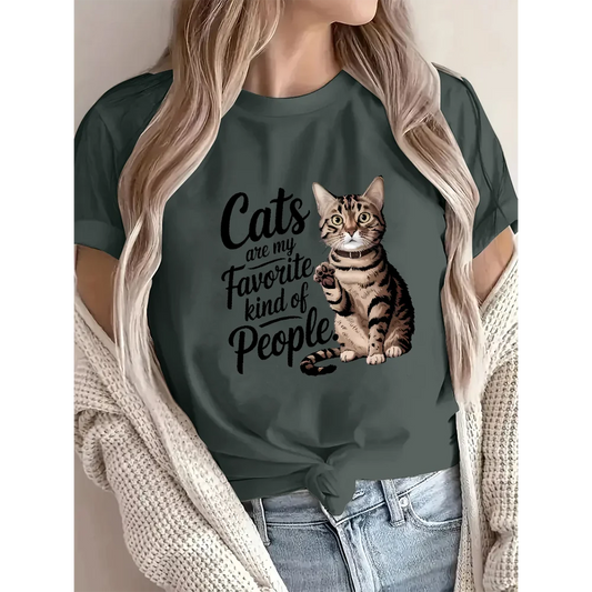 Cute Cat Women’s Cotton T-shirts