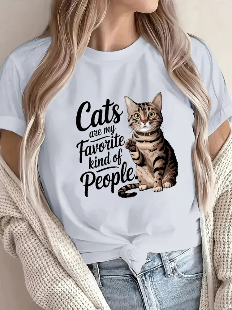 Cute Cat Women’s Cotton T-shirts