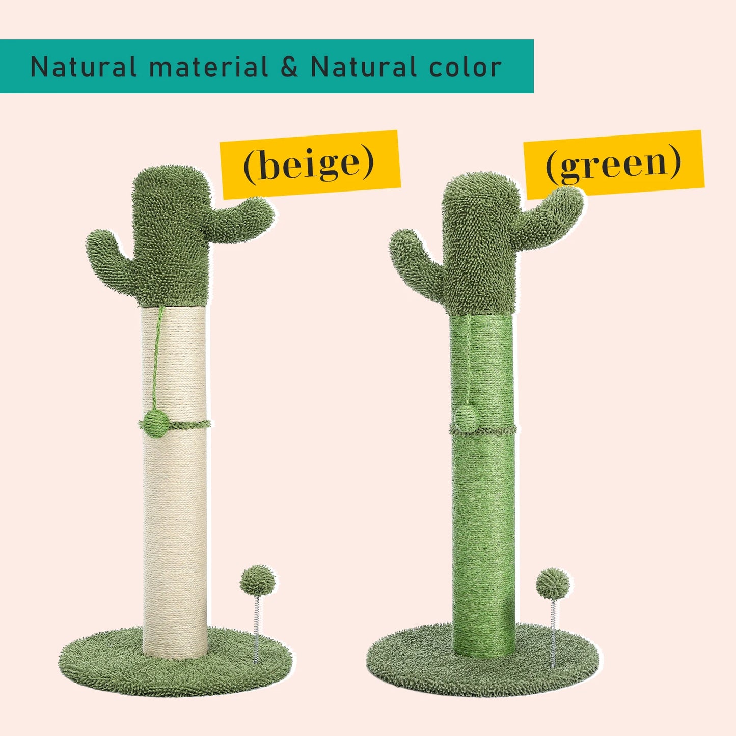 Cute Cactus Cat Tree with Ball and Scratching Post