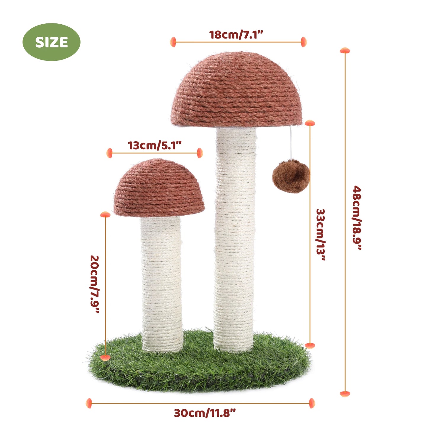 Cute Cactus Cat Tree with Ball and Scratching Post