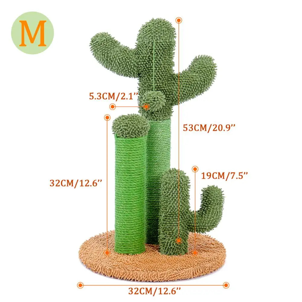 Cute Cactus Cat Tree with Ball and Scratching Post