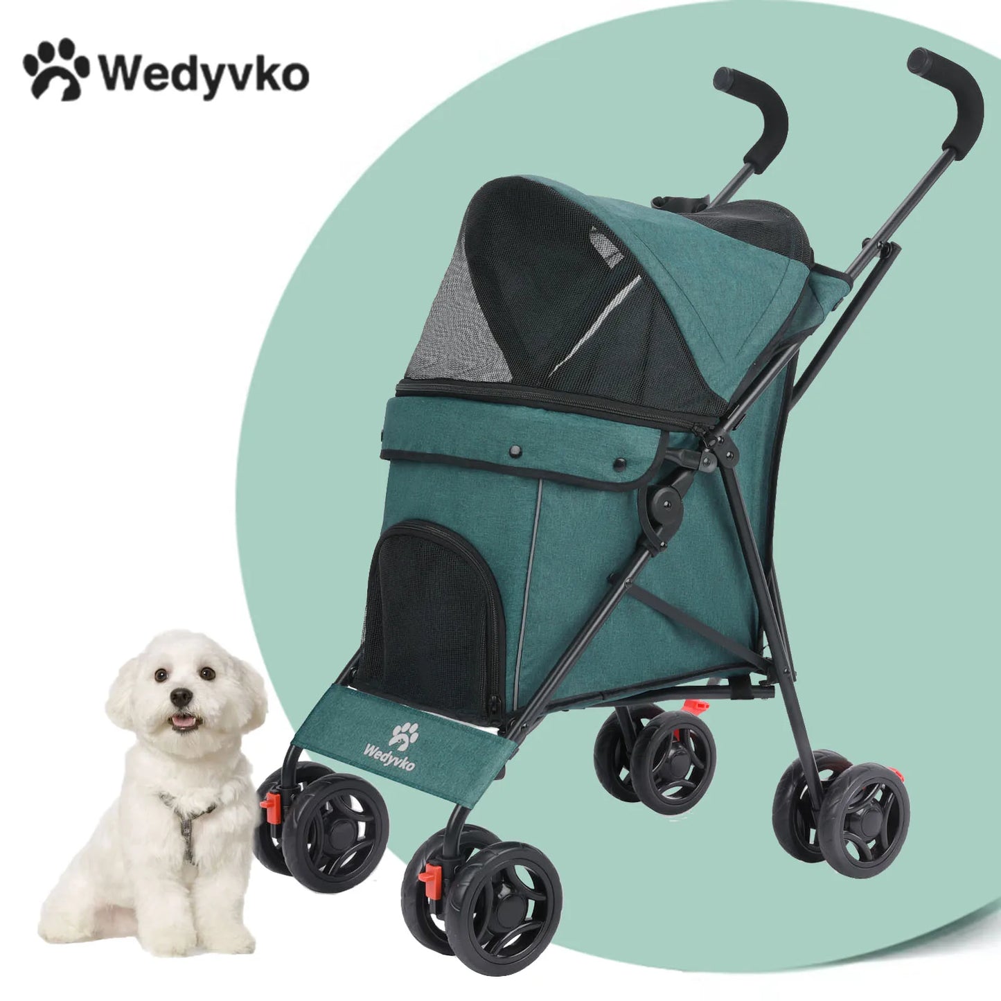 Puppy-Cat-Dog Breathable Stroller, Lightweight, Folding